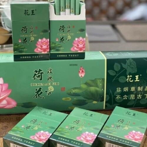 Lotus Rose Well Herbal Tea Cigarette Slim Fine Tobacco To Quit Smoking Clear Lung No Tobacco No Nicotine Thick 10pcs