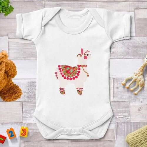 Fashion New Style Ropa Bebe 0-24M Baby Boy Girl Clothes Funny Alpaca Print Newborn Romper Casual Fine Soft Toddler Bodysuit