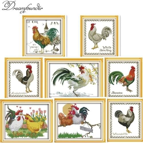 The big cock cross stitch kit aida 14ct 11ct count printed canvas stitches embroidery DIY handmade needlework