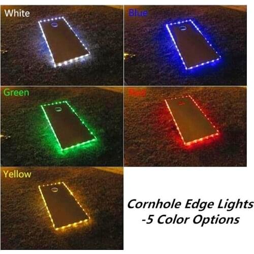 Set of 2 Cornhole Board Edge Lights waterproof lights with 5 colors options Last 100+ Hours on 3 AA Batteries(not included)