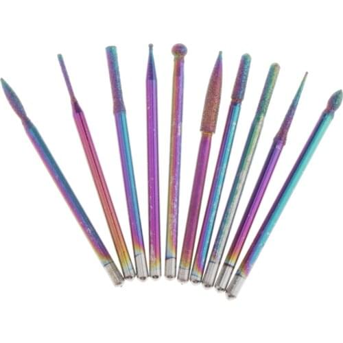 10Pcs/Set Tungsten Steel Nail Drill Bit Grinding Head for Electric Machine