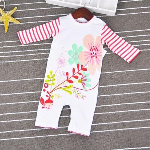 New fashion Flower Kid Baby Girl stripe Long Sleeve Romper Playsuit Clothes Outfits Infant Toddler princess Rompers