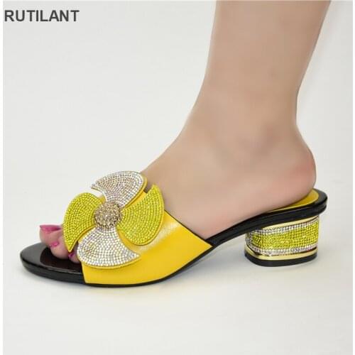 New Fashion Luxury Shoe Women Designers Nigerian Party Pumps Wedding med Heels Plus Size Ladies Sandals with Heels Slip on Shoes