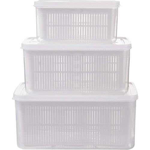 Refrigerator Organizer Bins - Food Storage Containers - Fruit Storage Containers - Strainers and Colanders Set(3 Pack)