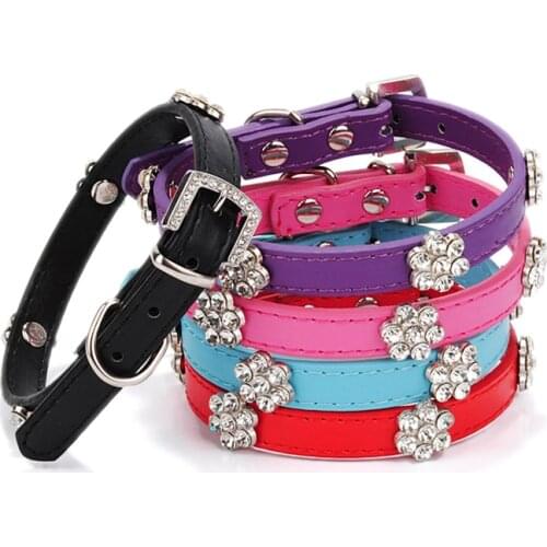 PipiFren Small Dogs Cats Collars Rhinestone Accessories For Pet Puppy Personalized Necklace Chihuahua Supplies Collier chien