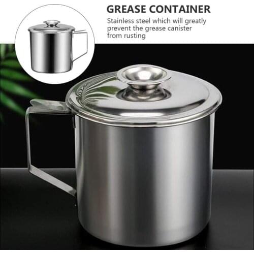 Stainless Steel Oil Filter Pan Oil Storage Tank Container with Fine Filter Screen Dust Cover Used to Store Frying Oil