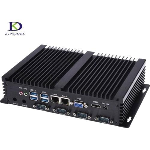 Cheapest fanless mini pc intel celeron 1007U 1037U industrial PC with 2RS232 port or 4COM nettop hdmi vga thin client Computer