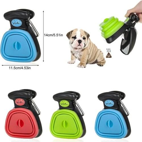 Dog Pet Travel Foldable Pooper Scooper With 1 Roll Decomposable bags Poop Scoop Clean Pick Up Excreta Cleaner