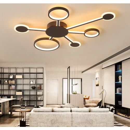 Modern Ring LED Ceiling Lamp Art Led Ceiling Light Creative Warm Romantic Restaurant Suspension Holiday Home Lighting CA034