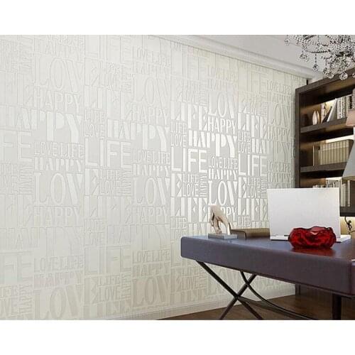 Wellyu Luxury PVC Wallpaper Roll Letter Pattern Wallcover Paper Mural Modern Pink For Kids Living Room Home Decoration