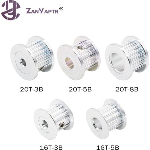 3D Printer Parts 2GT GT2 Aluminum Timing Belt Idler Pulley 16T 20T Teeth Tooth 3mm 5mm 8mm Bore For Width 6mm Timing Belt