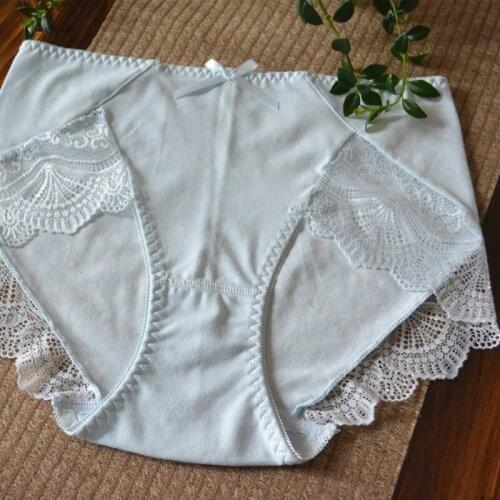 Lady lace brief pink underware for ladies Cotton Panties Women briefs Comfortable high rise underwear