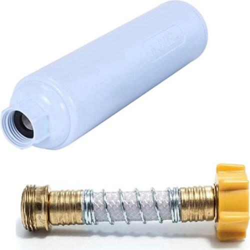 1Set RV Water Filter with Flexible Hose Protector Reduces Bad Taste, Odor and Sediment, Filter & Hose Protector