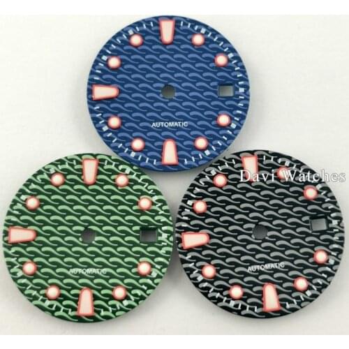 1PCS 28.5mm bliger/sterile watch Dial blue/black/green dial fit ETA2836/2824 D2813/3804,Miyota 8215 821A movement watch parts