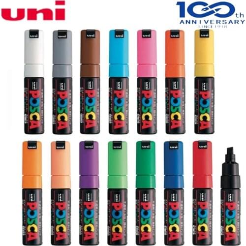 1 Pcs Uni Posca Paint Marker Marker Pen-Thick nib-8MM PC-8K 15 Colors, Suitable For Drawing, Painting And Graffiti