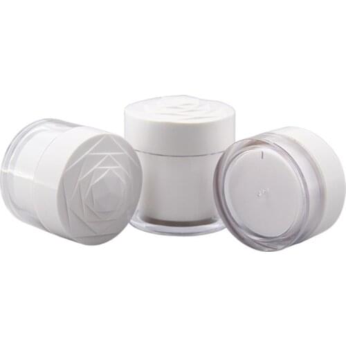 100pcs 15g 30g 50g Acrylic Cosmetic Cream Jars Pot Fashion Rose Flower Pattern Eyeshadow Makeup Face Cream Container Bottles