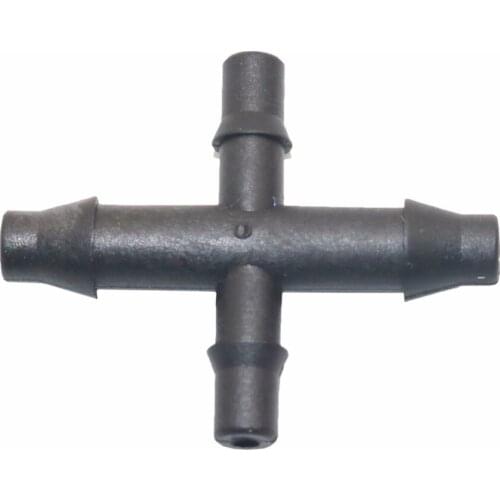 100 Pcs 4 way Reducer connector 4 / 7mm into 3 / 5mm hose shunt water hose connector Garden lawn irrigation tools