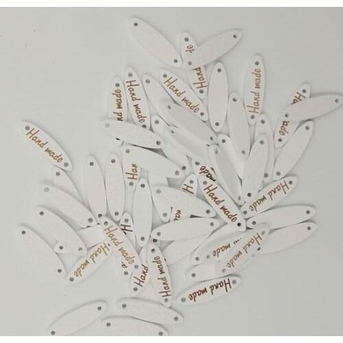 100Pcs Hand Made Letter Print Wooden Buttons for DIY Sewing Scrapbook Decor scrapbooking b