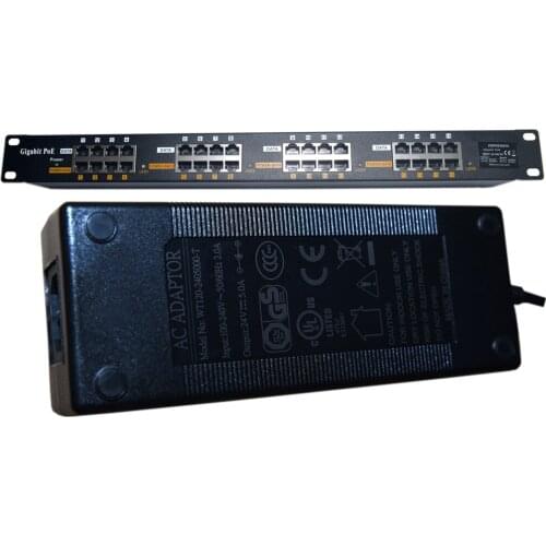 16 Port Gigabit Power over Ethernet PoE injector with 24v 120w power 24v MikroTik Ubiquiti WiFi AP