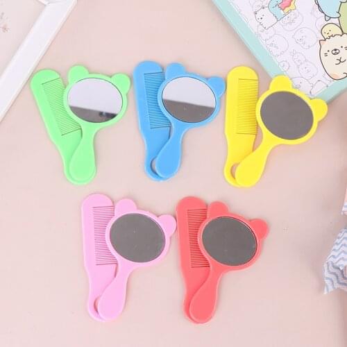2pcs/set Mini Cute Colorful Miniatures Comb + mirror for 60cm Doll Bathroom Accessories Kid Play Toys Children Gift