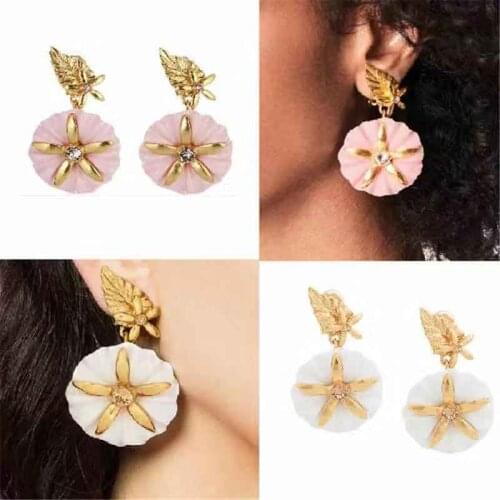2019 Amybaby Designer High Quality Luxury Resin Flower Womens Clip Earring Jewelry For Party