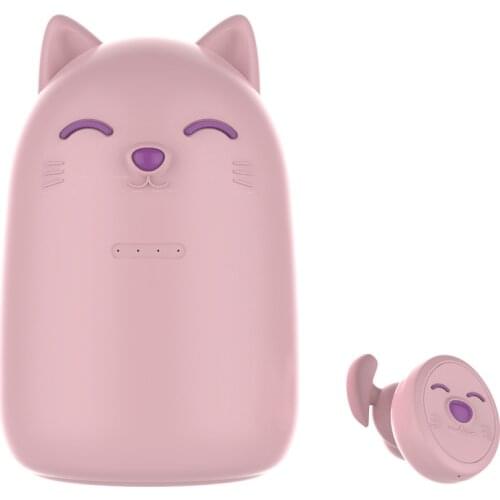 2021 Original Product Wireless Earphone Bluetooth5.0 Headset Cute Kitten Appearance Macaron Color 2000mAh Battery For Girl Women