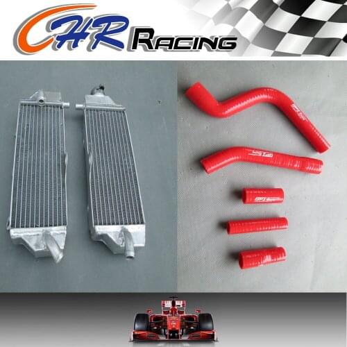 Aluminum radiator +Red hose For YAMAHA YZF250 YZ250F YZ 250F 10-13 11 12 2011 2012 2013