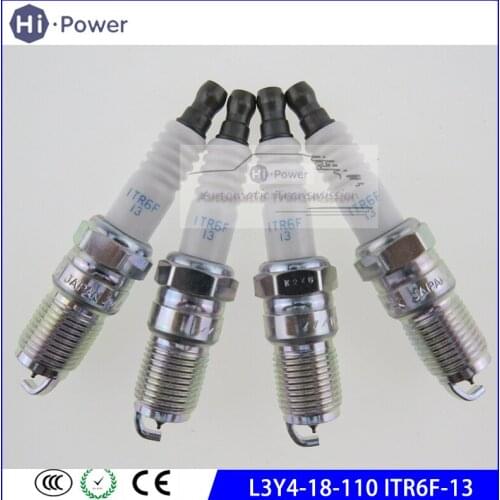 4PCS L3Y4-18-110 ITR6F-13 Car Iridium Spark Plug For Mazda 3 Ford Focus Jaguar X-type L3Y418110 ITR6F 13 L3Y4 18 110 ITR6F13
