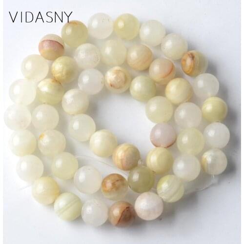 Natural Beads Afghan Jades Round Spacer Loose Beads For Jewelry Making 6 8 10mm Mineral Stone Diy Bracelets 15'' Wholesale