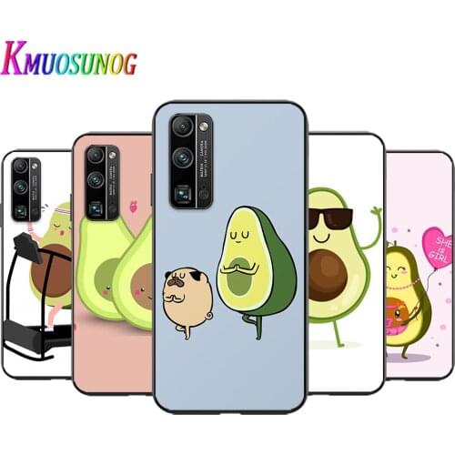 Cute Cartoon Avocado for Honor V30 30 30i 30S 20 20SView20 V20 20i Lite RU Pro Plus Black Phone Case