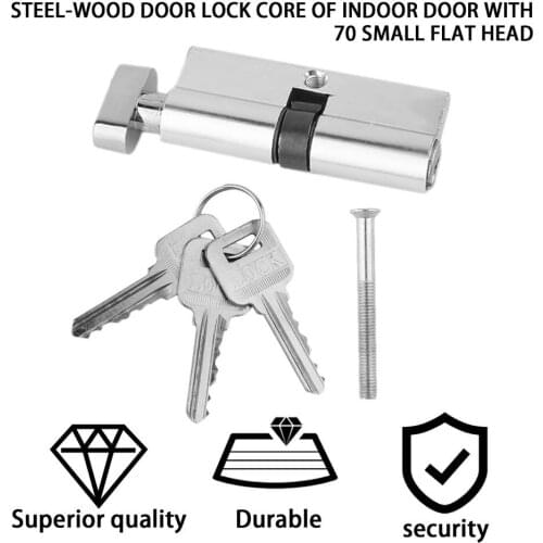 Hot Door Cylinder Lock Biased 70mm 3 Keys Anti-Theft Entrance Home Security Interior Bedroom Cylinder Home Security Anti-Snap