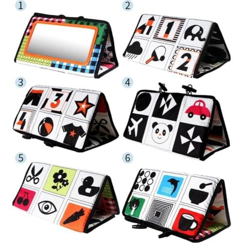 Infant Baby Car Seat Back Hanging Folding Mirror Travel Cartoon Learning Toys