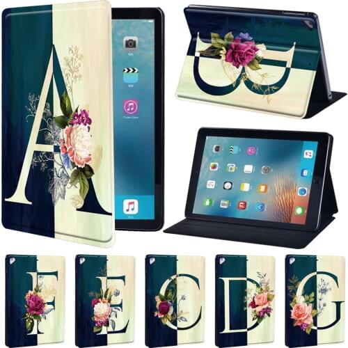For Apple IPad /iPad Air 1/ Air 2/ Air 3 10.5" / Air 4 10.9" Tablet Stand Letter Print Pattern Protective Case + Pen