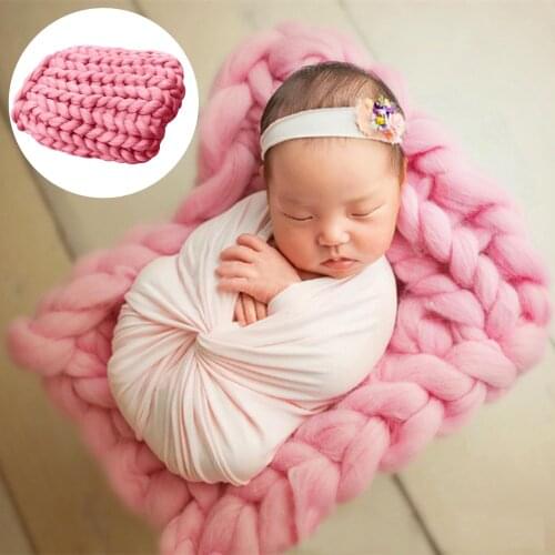 Winter Handmade Knitting Soft Warm Thick Yarn Knitted Blanket Home Bed Decor