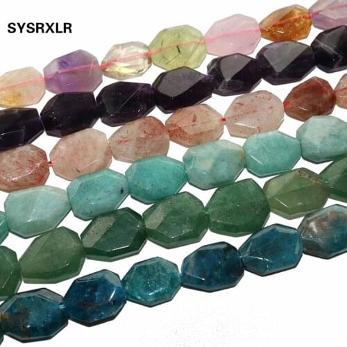 Natural Stone Faceted Irregular Shape Labradorite Amethysts Aquamarines Beads For Jewelry Making Charm DIY Bracelet Necklace