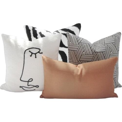 Classic Black White Cushion Zebra Print Plush Cushiom Case Throw Pillow Nordic Simplicity Sofa Lumbar Desk Home Decor Accessorie