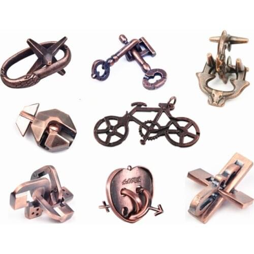 Classic IQ Metal Brain teaser Traditional Mind Puzzles Game for Adults Children