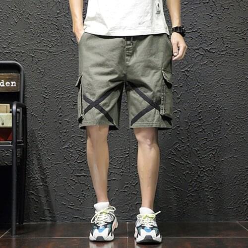 Mens Military Cargo Shorts Summer Mens Baggy Multi Pocket Military Zipper Cargo Shorts breeches Male Long Mens Tactical Shorts