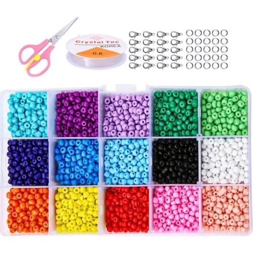 Czech Glass Seedbeads Kit Charm Alphabet Letter Beads Crystal Beads Box For DIY Bracelet Necklace Jewelry Making Clasps Cord Set