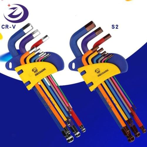 MECHANIC 9pcs 1.5mm-10mm Hexagon Hex Wrench Round Head Wrench Allen Wrench Multitool Hand Tool Set Metalworking Tools