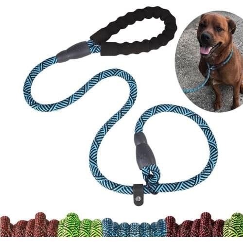 New Practical P Chain Durable Large Dog Leash Firm Nylon Dogs Collars Leashes Strong Reflective Lead Rope For Big Medium Pets