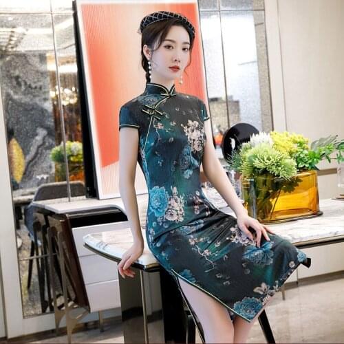Slim Dress Women 2020 Spring And Summer WomenS Middle-Aged And Elderly Daily Improvement Elegant Cheongsam Modern Qipao