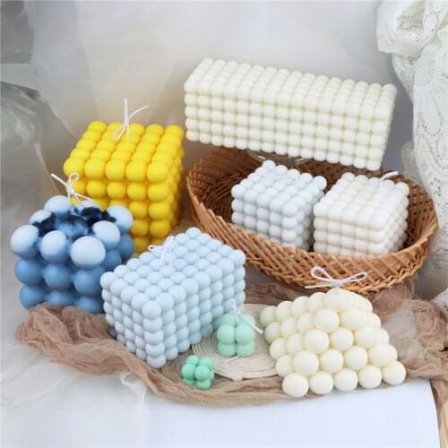 Pyramid Big Bubble Novel Style Silicone Candle Mold Round Ball Cuboid Making Wax Plaster Artwork Cube Decor Fragrance Sculpture