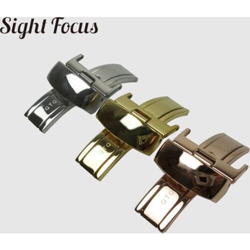 18mm Stainless Steel Leather Watchband Butterfly Buckle for Tissot T41 T60 T91 T099 T014 63 1853 Strap Clasp Watch Buckle Parts