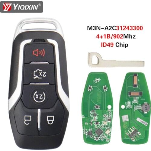 YIQIXIN Smart Remote Car Key For Ford Fusion Mondeo Edge Explorer Mustang Kuka 2013-2017 ID49 Chip FSK902MHZ M3N-A2C31243300