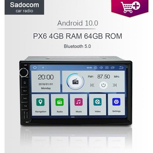 PX6 7'' 2 Din Android 10.0 4GB RAM 64GB 6 Core RDS Radio GPS map autoradio Bluetooth wifi Car multimedia player for Universal