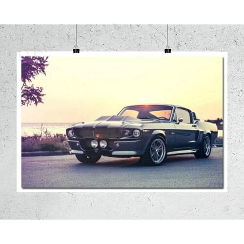 H425 Silk Poster Home Decoration 1967 Ford Mustang Hot Rods Classic Muscle Car Wall Art Christmas Gift