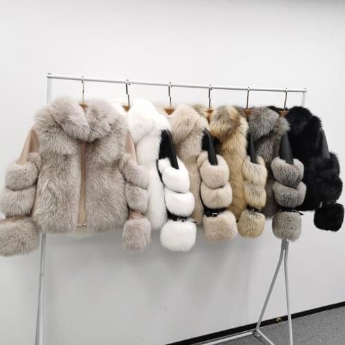Real Fox Fur Coat For Girls Fashion Children Warm Thicken Outerwear Jacket Janefur New Winter Kids Teenagers Clothes