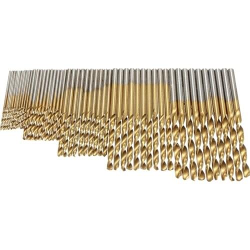 Top quality 50Pcs 1/1.5/2.0/2.5/3mm Titanium Coated HSS Drill Bit Set
