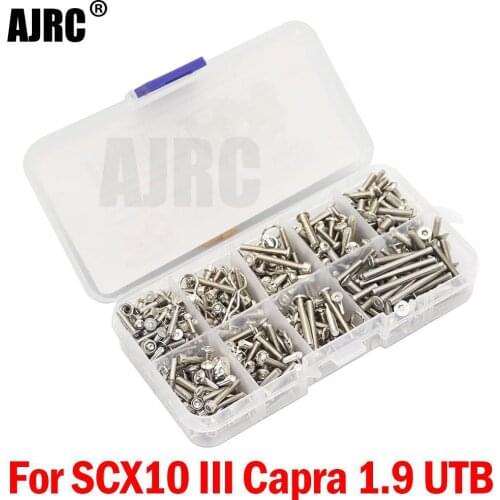 Wecute RC Car Part Universal Screws Box Set For 1:10 RC Crawler AXIAL SCX10 III Capra 1.9 UTB AXI03004 AXI03007 AXI03006 DIY Toy